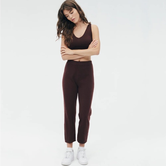 Naadam Cashmere Cropped Pant in Brown XS - Picture 9 of 9